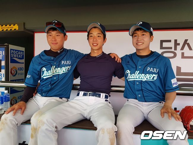 [OSEN=수원, 길준영 기자] 해외파 트라이아웃에 참가한 박지훈(왼쪽부터), 지승재, 정진호. /fpdlsl72556@osen.co.kr