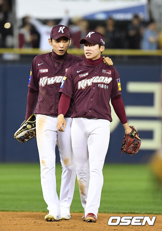 [OSEN=곽영래 기자] 키움 히어로즈 이정후와 김햬성. /youngrae@osen.co.kr