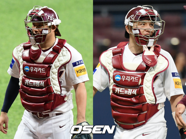 키움 히어로즈 이지영(왼쪽), 박동원.