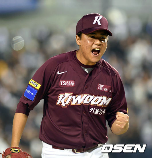 [OSEN=손용호 기자] 키움 이영준이 환호하고 있다. /spjj@osen.co.kr