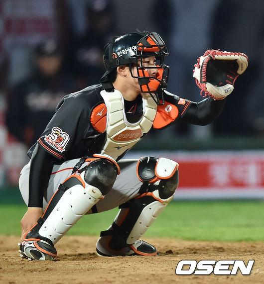 [OSEN=부산, 민경훈 기자] 2015년 신인 시절 포수로도 2경기 나선 주현상 / rumi@osen.co.kr