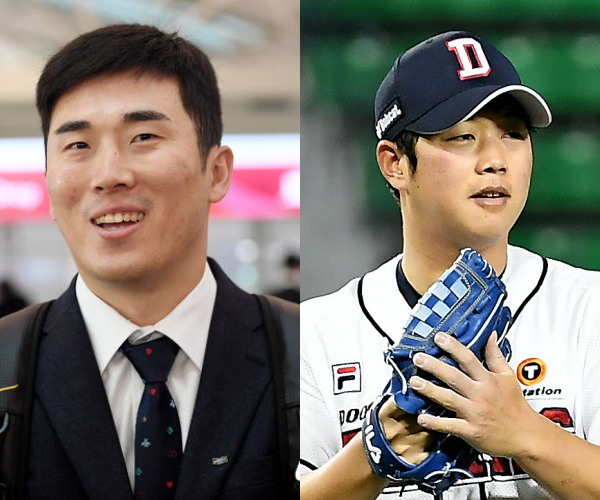 [사진] 허경민(좌)-함덕주(우) / OSEN DB