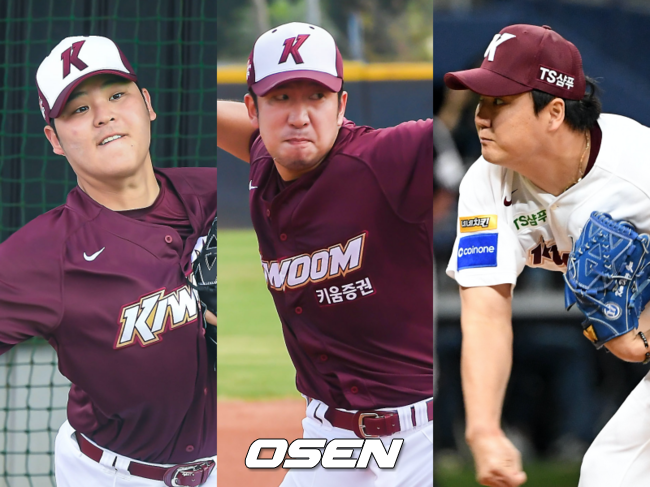 키움 히어로즈 한현희(왼쪽부터), 신재영, 김동준 / OSEN DB