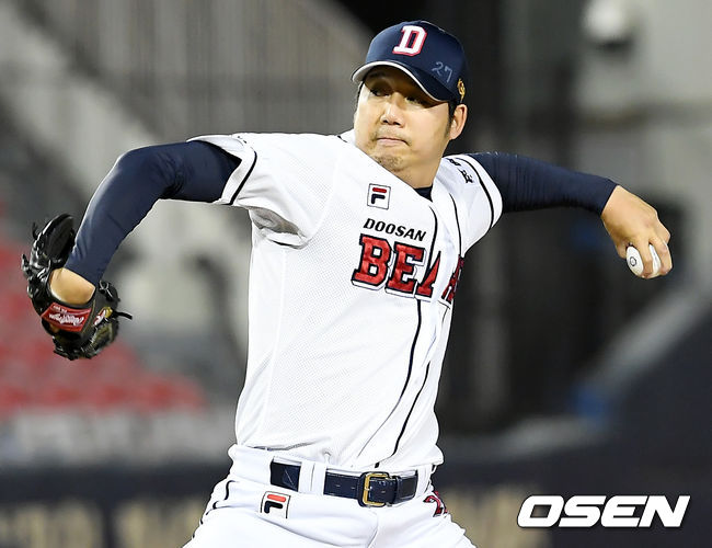 [사진] 두산 투수 장원준이 역투하고 있다. / OSEN DB