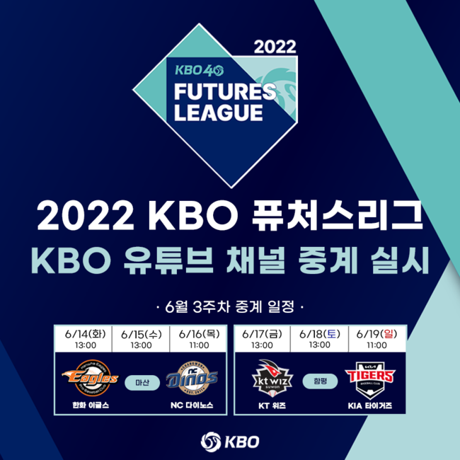 KBO, 14일부터 퓨처스리그 유튜브 중계 시작스포탈코리아