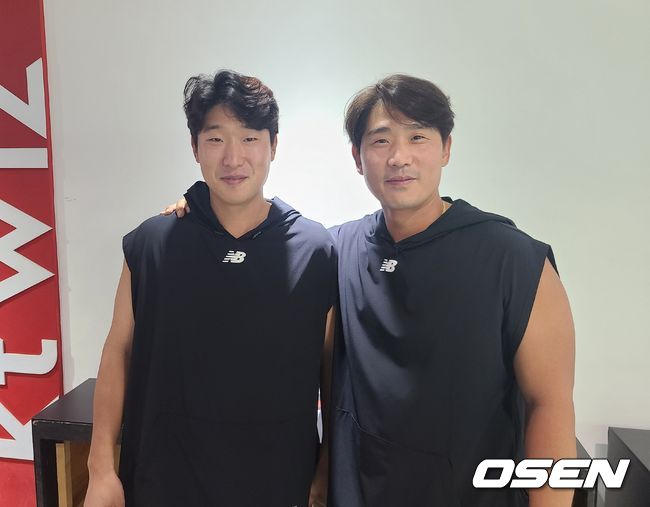 [OSEN=수원, 이후광 기자] KT 이호연(좌)과 박경수 / backlight@osen.co.kr