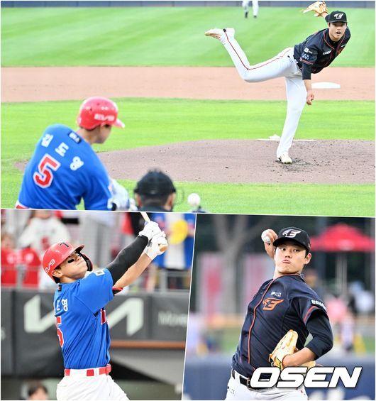 [OSEN=광주, 민경훈 기자] 6일 오후 광주-기아챔피언스필드에서 ‘2023 신한은행 SOL KBO리그’ KIA 타이거즈와 한화 이글스 경기가 열렸다.1회말 한화 선발 문동주가 KIA 김도영과 첫 승부를 하고 있다. 2023.08.06 / rumi@osen.co.kr