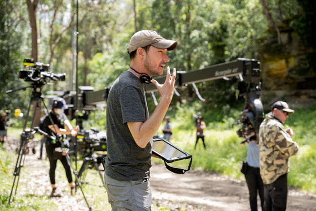 Director Wes Ball on the set of 20th Century Studios' KINGDOM OF THE PLANET OF THE APES. Photo by Jasin Boland. © 2024 20th Century Studios. All Rights Reserved.