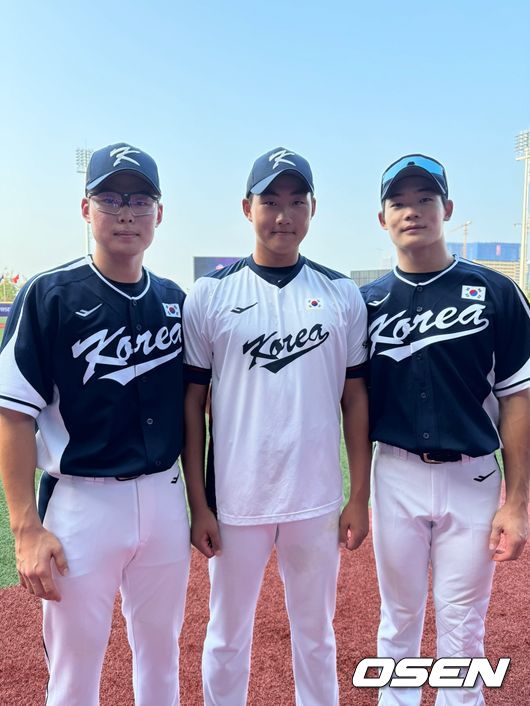 U-23 야구월드컵 대만전 승리를 이끈 송재영, 김태현, 정안석. /KBSA 제공