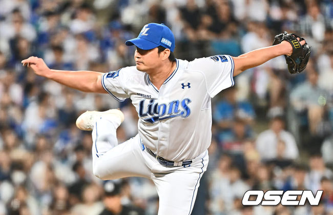 [OSEN=대구, 이석우 기자] 31일 대구삼성라이온즈파크에서 2024 신한 SOL 뱅크 KBO 리그 삼성 라이온즈와 KIA 타이거즈의 경기가 열렸다. 삼성 라이온즈 오승환이 역투하고 있다. 2024.08.31 / foto0307@osen.co.kr