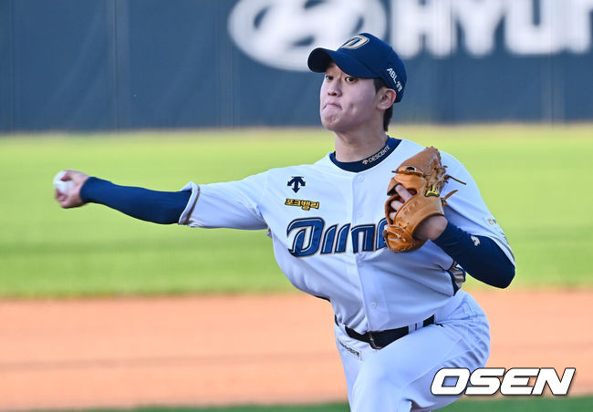 [OSEN=부산, 이석우 기자] 23일 부산 기장-현대차 드림 볼파크에서 2024 울산-KBO Fall League NC 다이노스와 쿠바의 경기가 열렸다. NC는 신영우가 선발 출전하고 쿠바는 유스니엘 파드론이 선발 출전했다. NC 다이노스 원종해가 역투하고 있다. 2024.10.23 / foto0307@osen.co.kr