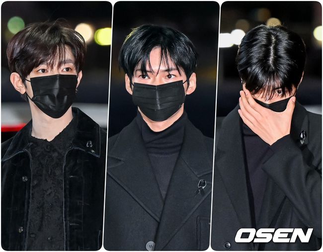 [OSEN=인천공항, 지형준 기자] 가수 제로베이스원 장하오, 성한빈, 박건욱.