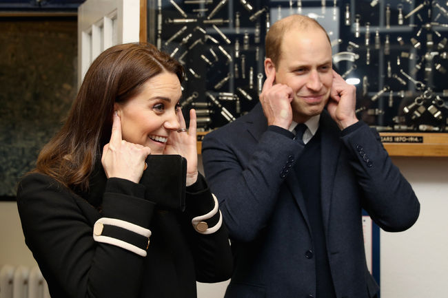 Prince William, Duke of Cambrige and Catherine, Duchess of Cambridge visit Acme Whistles in Birmingham on November 22, 2017 in Birmingham, England.