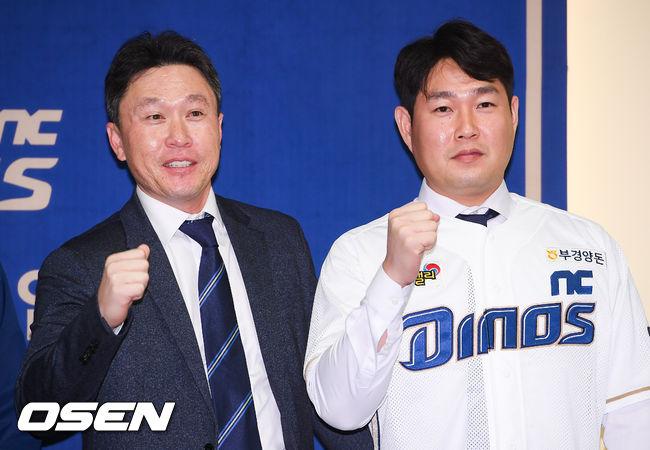 이동욱 감독-양의지,&apos;NC 가을야구 향해 파이팅!&apos;