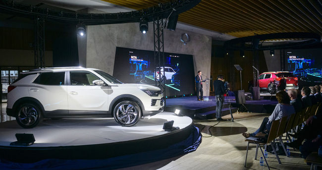 지난달 28일(현지시간) 벨기에 안트베르펜(Antwerpen) 퀸 엘리자베스 홀에서 열린 코란도 중부유럽 론칭 행사.