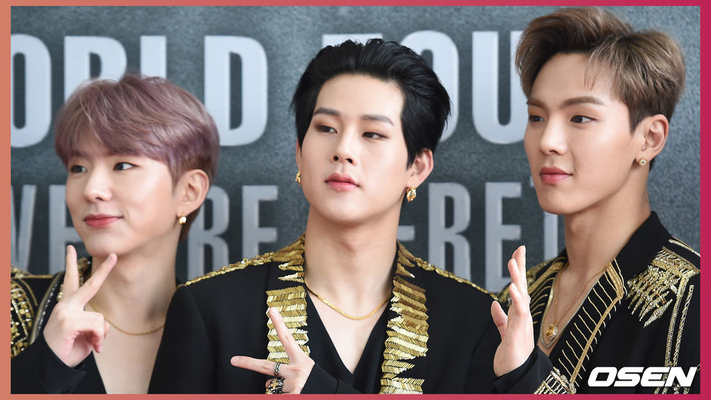 몬스타엑스 민혁, 주헌, 셔누가 포토타임을 하고 있다./jpnews@osen.co.kr