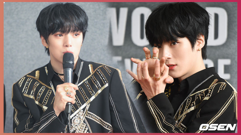 몬스타엑스 민혁이 취재진의 질문에 답하고 있다. /jpnews@osen.co.kr