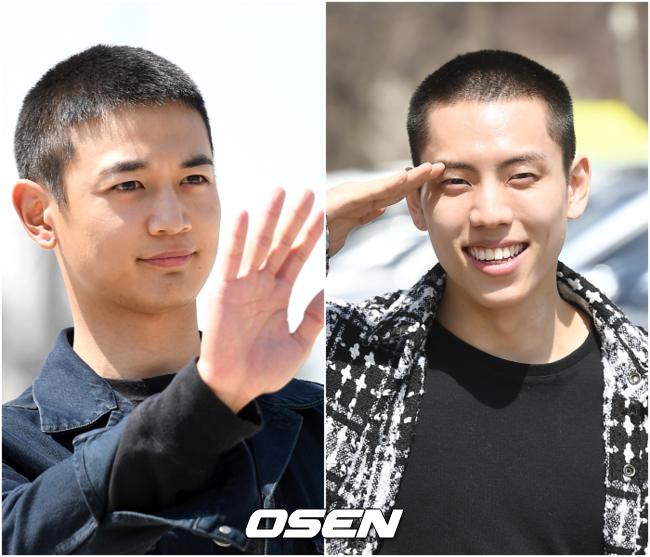 민호와 동우가 15일 나란히 입대했다.