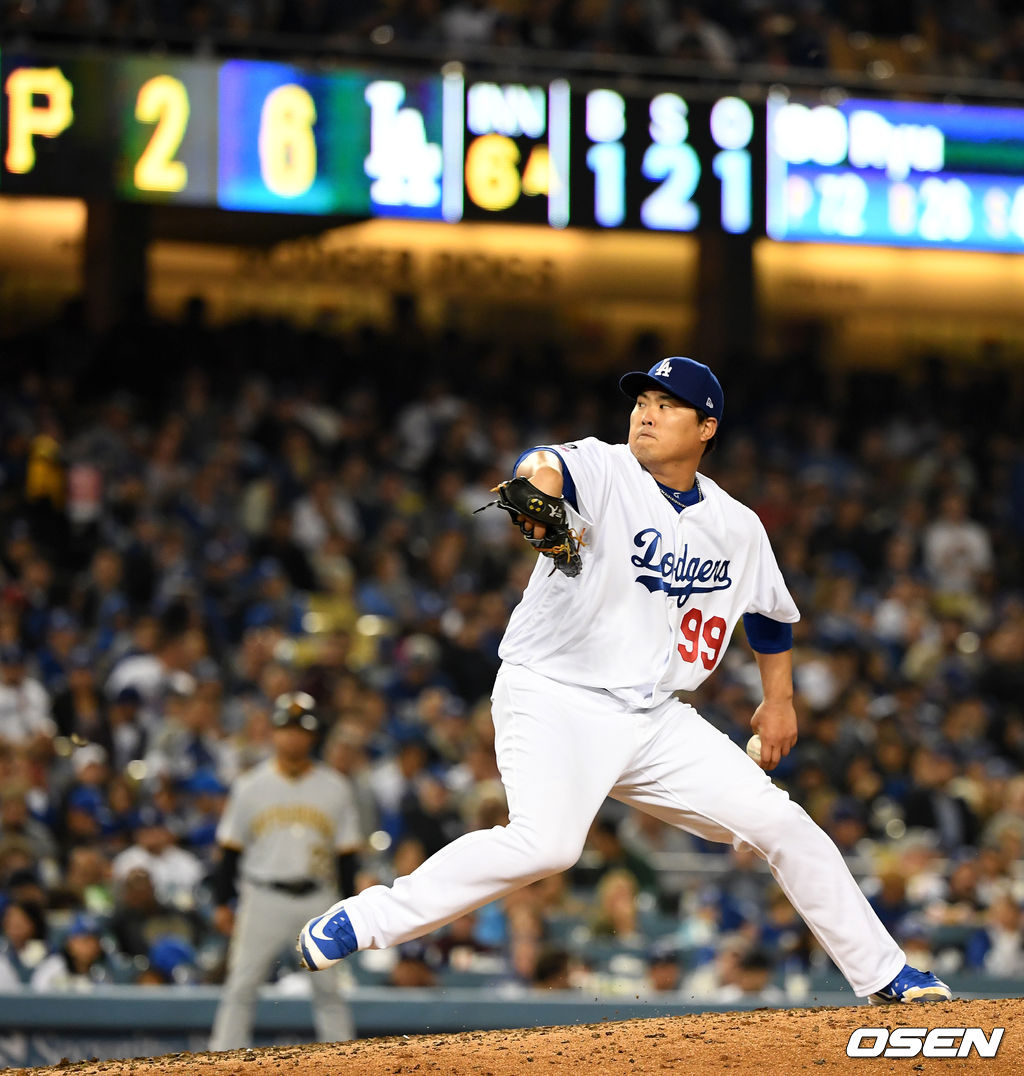6회초 다저스 류현진이 역투하고 있다. /dreamer@osen.co.kr
