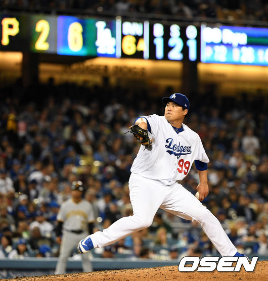 6회초 다저스 류현진이 역투하고 있다. /dreamer@osen.co.kr
