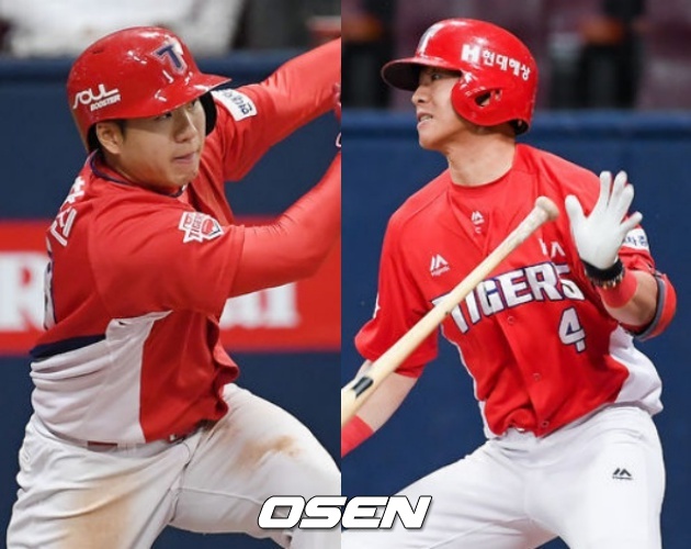 이창진(왼쪽)과 박찬호가 KIA 야구에 유일한 위안을 주고 있다. /OSEN DB