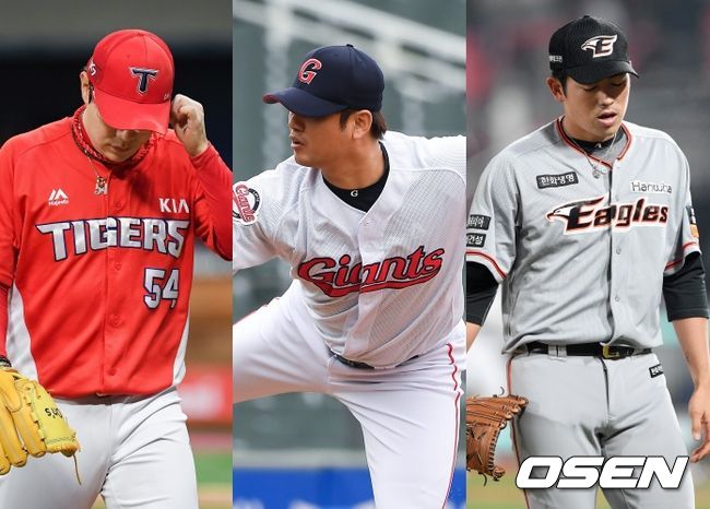 (왼쪽부터) KIA 양현종, 롯데 손승락, 한화 이태양 / soul1014@osen.co.kr, eastsea@osen.co.kr 