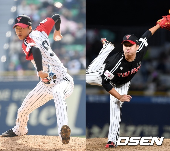 LG 정우영(왼쪽), 고우석 /youngrae@osen.co.kr, sunday@osen.co.kr