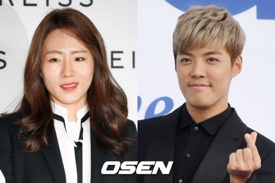 지난 3월 열애를 인정한 강남, 이상화 커플