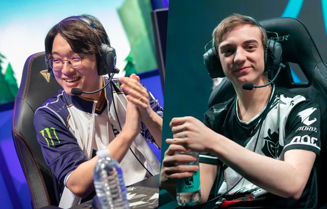 '코어장전' 조용인(왼쪽)과 '캡스' 라스무스 뷘터. /라이엇 공식 플리커.