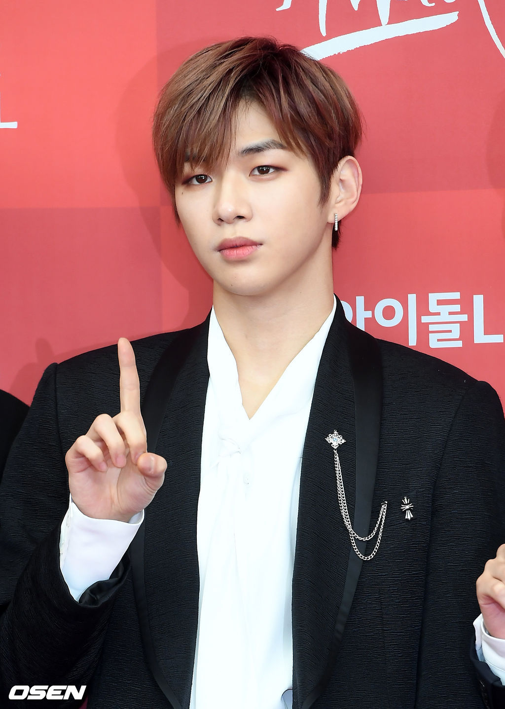 워너원 강다니엘이 6일 오후 서울 고척스카이돔에서 열린 제33회 골든디스크어워즈 시상식 레드카펫 행사에 참석해 포토타임을 하고 있다. /rumi@osen.co.kr