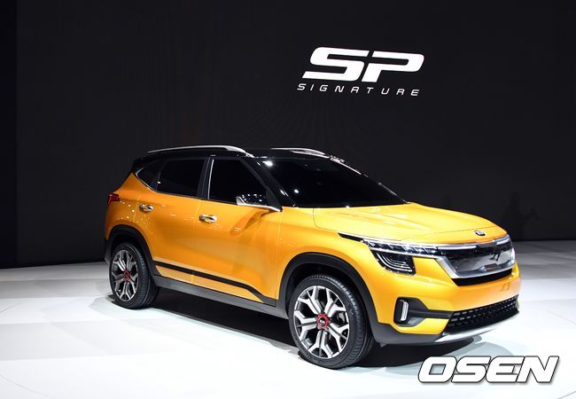'2019 서울모터쇼'에서 공개한 하이클래스 소형 SUV 콘셉트카 ‘SP 시그니처(Signature)’.
