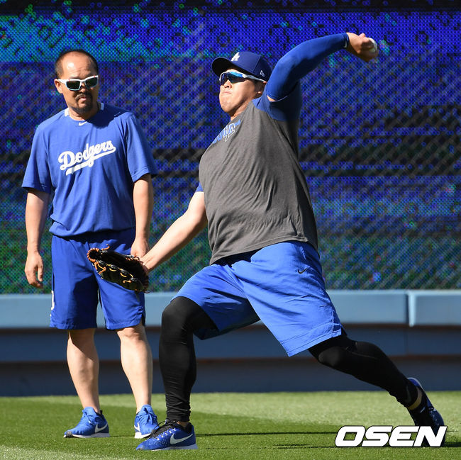 LA 다저스 류현진과 김용일 트레이너 /dreamer@osen.co.kr