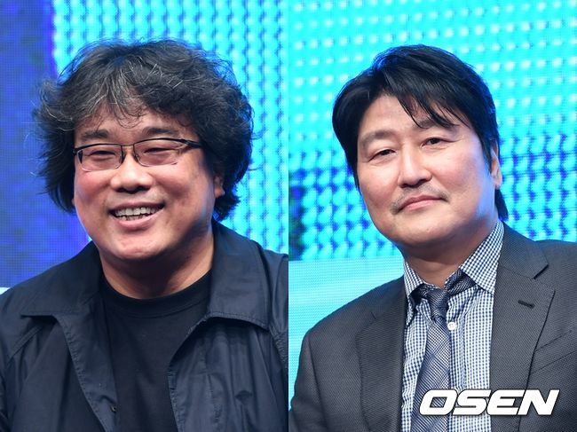 봉준호 감독(왼쪽)과 배우 송강호. OSEN DB