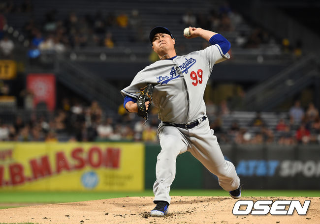 올 시즌 9경기에서 6승 1패 평균자책점 1.52를 기록하고 있는 류현진은 피츠버그를 상대로 시즌 7승에 도전한다.1회말 다저스 류현진이 역투하고 있다./ soul1014@osen.co.kr