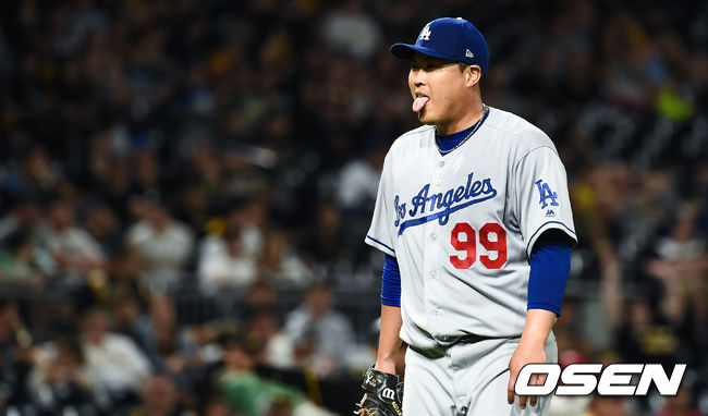 류현진(32·다저스)의 무실점 행진 기록 도전은 끝났다. 그러나 1점대 평균자책점을 지키며 선발 투수로 역할을 완벽하게 했다./soul1014@osen.co.kr