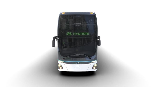 현대자동차가 만든 첫 번째 2층 전기버스. 