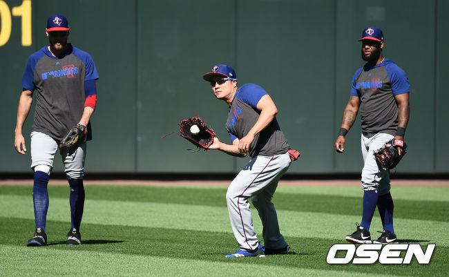 경기에 앞서 추신수가 수비훈련을 하고있다. / soul1014@osen.co.kr
