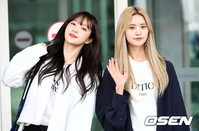 EXID 하니, 정화가 출국장으로 향하고 있다. /pjmpp@osen.co.kr