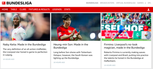 [사진]분데스리가 홈페이지