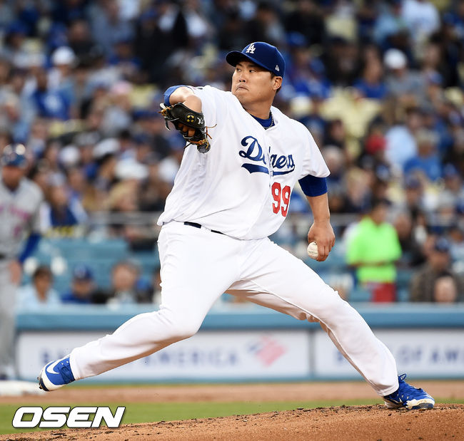 다저스 류현진이 역투하고 있다./ soul1014@osen.co.kr
