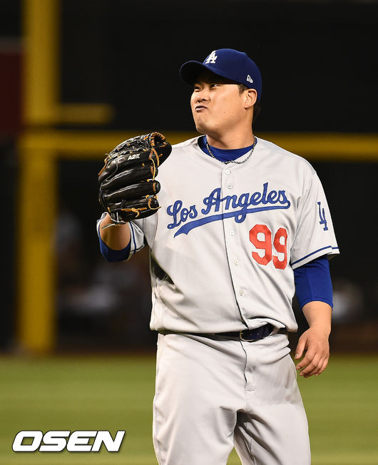 LA 다저스 류현진이 미소를 짓고 있다. / soul1014@osen.co.kr