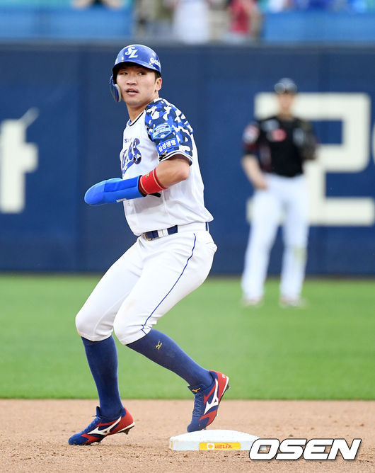 16일 오후 대구삼성라이온즈파크에서 ‘2019 신한은행 MY CAR KBO리그’ 삼성 라이온즈와 KT 위즈의 경기가 열렸다.5회말 무사 1루 상황 삼성 송준석 타석 때 주자 박해민이 2루 도루에 성공하고 있다. KBO리그 38번째 6년 연속 10도루. /dreamer@osen.co.kr