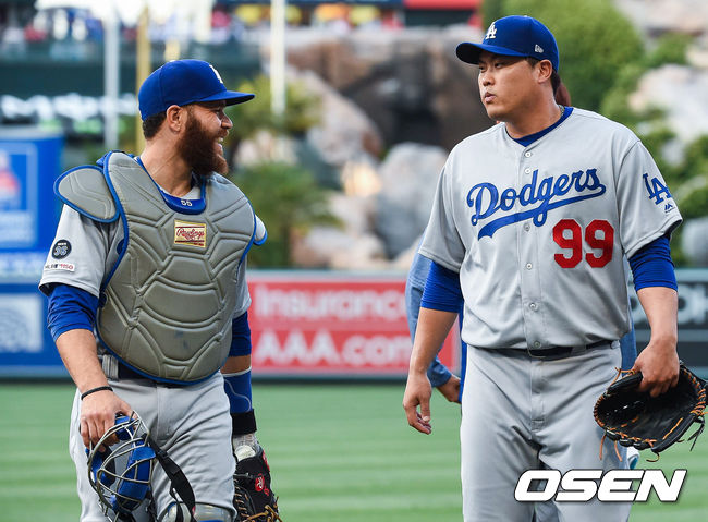 [사진=박준형 기자] 류현진-마틴 / soul1014@osen.co.kr