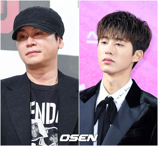 양현석 전 YG 대표 프로듀서(왼쪽)와 아이콘 전 멤버 비아이(오른쪽). OSEN DB.