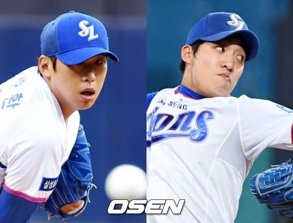 [사진] 윤성환-원태인.