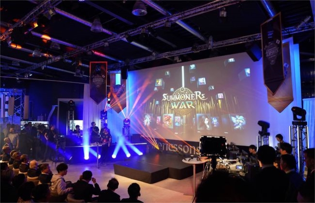 한국-스웨덴 e스포츠 A매치 서머너즈 워 친선 교류전 전경. /컴투스 제공.