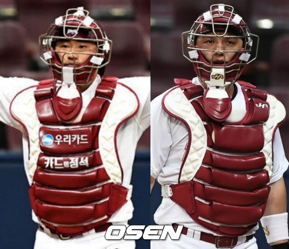 키움 히어로즈의 상승세를 이끌고 있는 베테랑 포수 이지영과 박동원. /OSEN DB