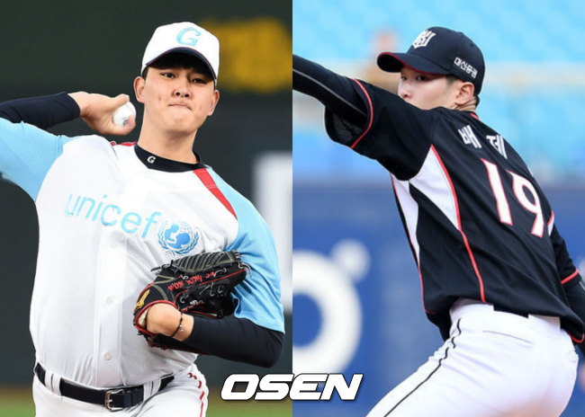 [사진] 롯데 김원중(좌)-KT 배제성(우)