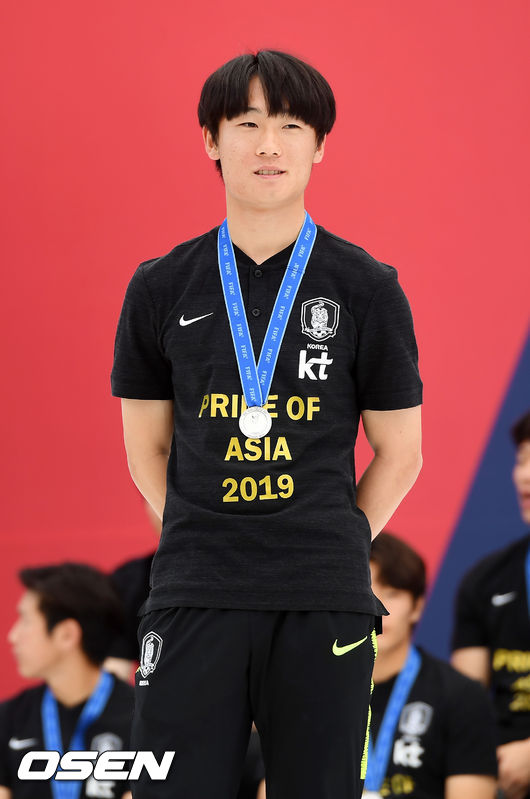 지난 6월 17일 ’2019 국제축구연맹(FIFA) 20세 이하(U-20) 월드컵' 준우승 환영행사에 참석한 엄원상./rumi@osen.co.kr