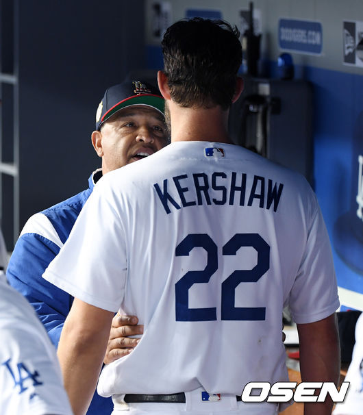 LA 다저스 로버츠 감독과 커쇼/eastsea@osen.co.kr